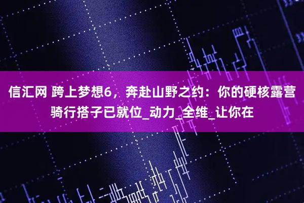 信汇网 跨上梦想6，奔赴山野之约：你的硬核露营骑行搭子已就位_动力_全维_让你在