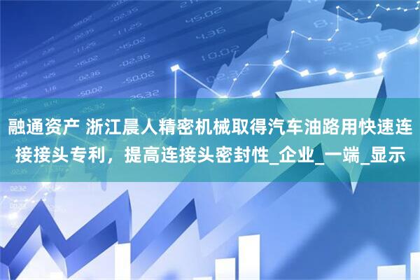 融通资产 浙江晨人精密机械取得汽车油路用快速连接接头专利，提高连接头密封性_企业_一端_显示